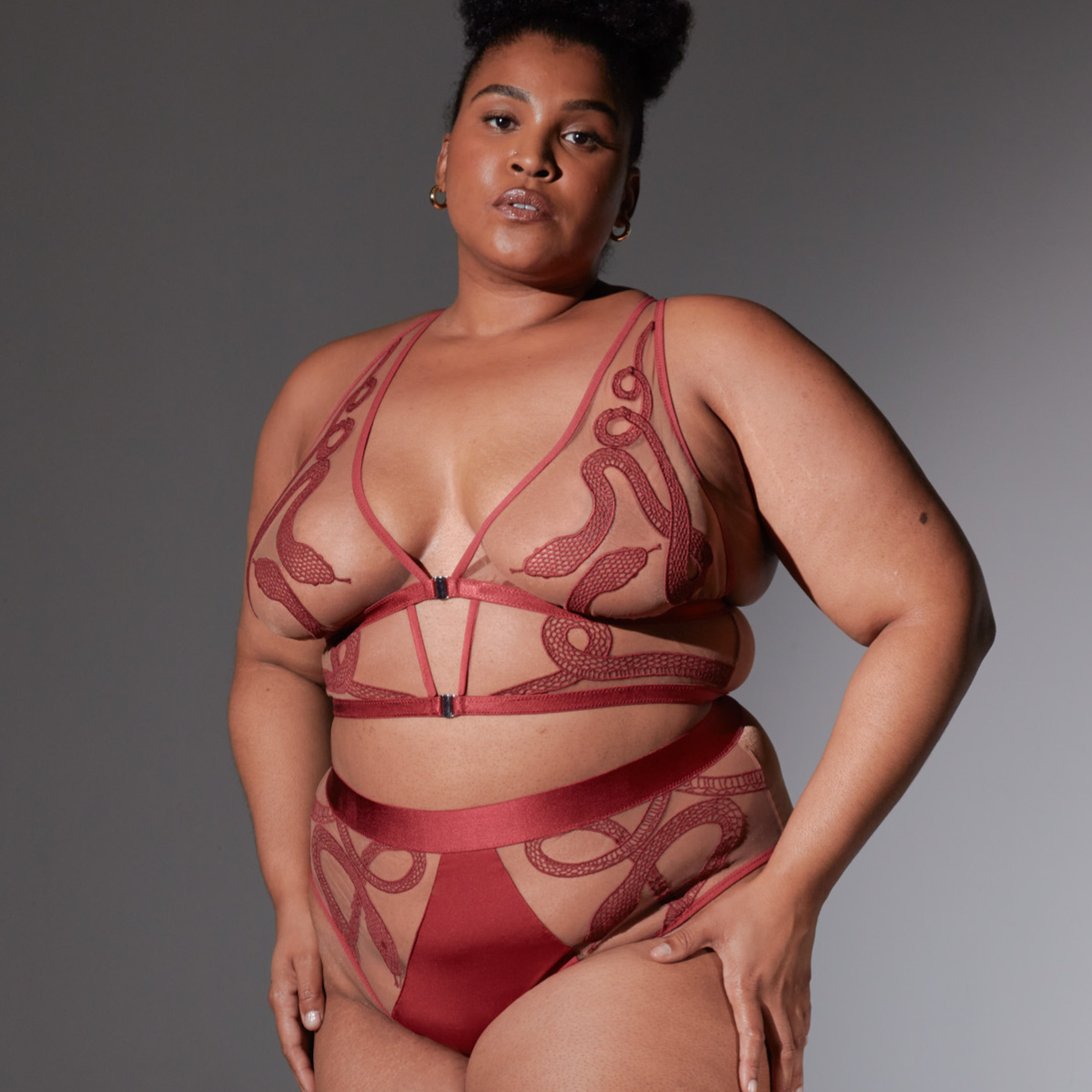 Medusa High Waisted Bikini - Oxblood - Available in Multiple Nudes